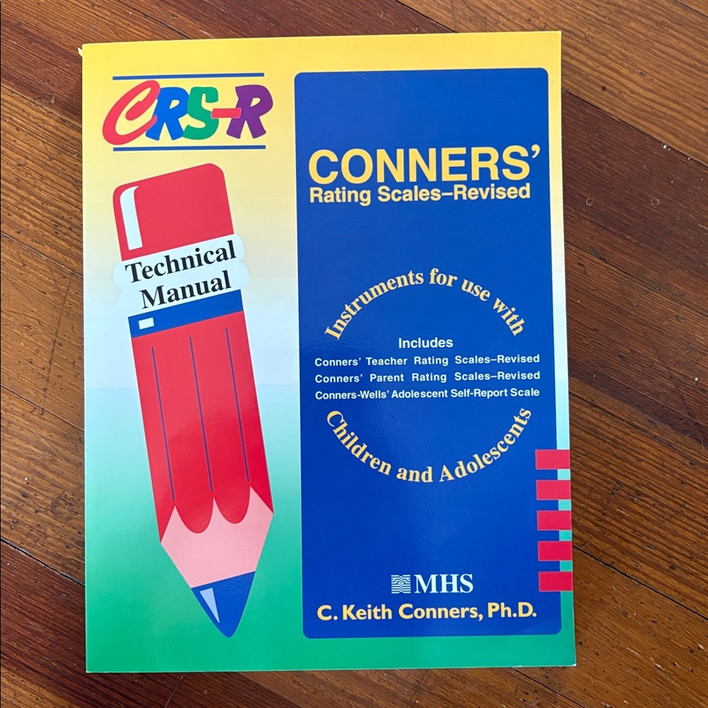 Conners' Rating Scales-Revised Technical Manual LIKE NEW CONDITION